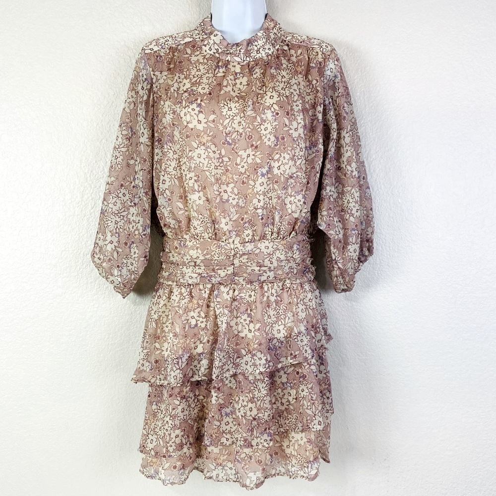 Fate Floral Tiered Ruffle High Neck Dress Size XL